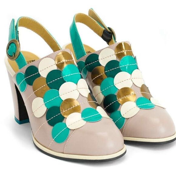 𝅺john Fluevog ATTIC TZIPORAH SLINGBACK WITH APPLIQUÉ size 11 - Picture 12 of 12